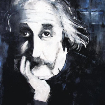 Large Commissioned Contemporary Painting of Albert Einstein
