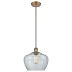 Innovations Lighting - Large Fenton 1-Light Mini Pendant, Brushed Brass, Clear - A truly dynamic fixture, the Ballston fits seamlessly amidst most decor styles. Its sleek design and vast offering of finishes and shade options makes the Ballston an easy choice for all homes.
