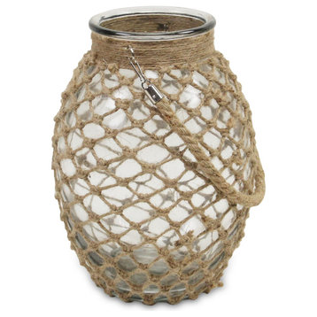Golena Melon Shaped Glass Jar with Rope Wrapped Exterior