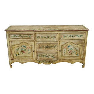 Antique Victorian Hand Painted Solid Wood Large Sideboard - Farmhouse -  Buffets And Sideboards - by Sierra Living Concepts Inc | Houzz
