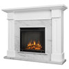 Kipling Electric Fireplace in White with Faux Marble