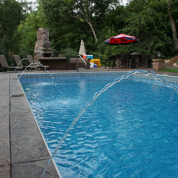 Burnsville In-Ground Pool with Outdoor Fireplace