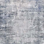 Exquisite Rugs - Intrigue Power Loomed Polyester and Acrylic Gray/Navy Blue Area Rug, 9'x12' - The Intrigue rug artistically melds contemporary appeal with timeless, intricate beauty. The polyester/acrylic blend lends an incredibly soft dynamic feel and its sleek color tones and unique pattern make this rug the perfect statement in any room.