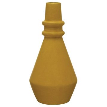 Round Stoneware Taper Holder, Mustard