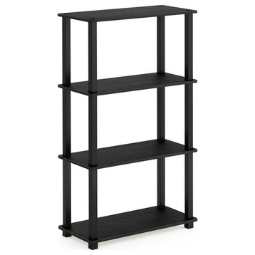 4-Tier Multipurpose Shelf Display Rack With Square Tube, Americano/Black