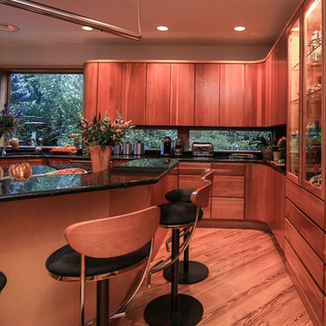 Cherry Wood Kitchen Remodel | Black Granite & Panoramic Views
