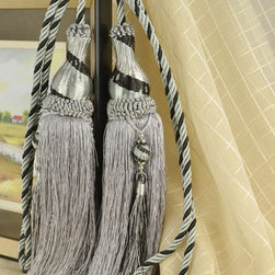 8 Colors QYM28 Polyester Curtain Tassel Tie Backs in Gray Color - Window Treatment Accessories