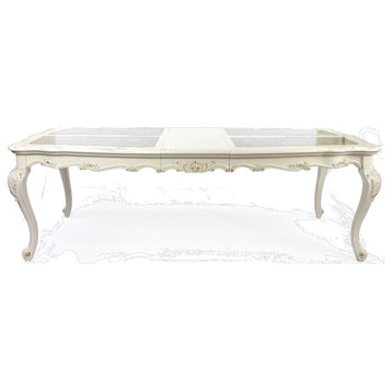 Chantelle Dining Table, Marble and Pearl White