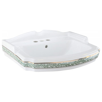 Sink Basin Only India Reserve Bathroom Sink Green and Gold Basin Only