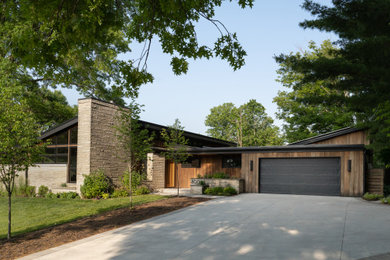 1960s mixed siding exterior home idea in Indianapolis