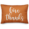 Give Thanks Lumbar Pillow, Orange, 14"x20"