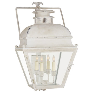 Holborn Small Bracketed Wall Lantern in Old White with Clear Glass