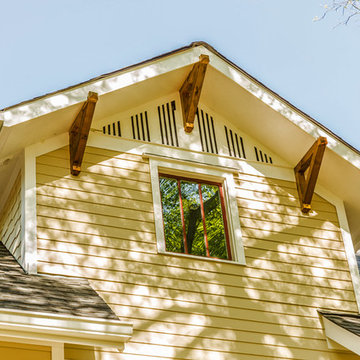Atlanta Intown: White Contemporary Wood Bracket Dormer Craftsman Home