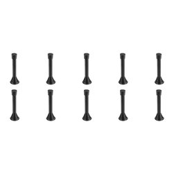 Doorcorner - Matte Black Baseboard Spring Door Stop, 10-PACK - Door Stops