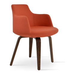 DERVISH PLYWOOD-ORANGE CAMIRA WOOL - Dining Chairs