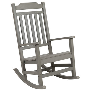 Winston All-Weather Poly Resin Wood Rocking Chair, Gray