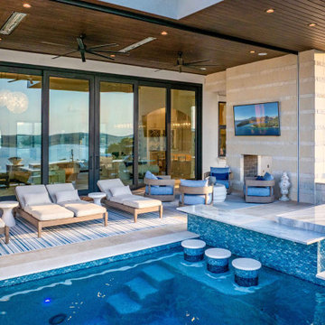 Poolside Lounge with Swim-Up Bar Seating