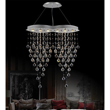 CWI LIGHTING 6640P32C-O 6 Light Down Chandelier with Chrome finish