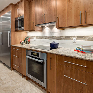 Flat cooking surface blends seamlessly with the countertop