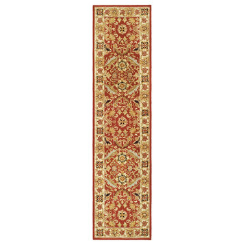 Safavieh Chelsea Collection HK157 Rug, Red/Ivory, 2'6"x10'