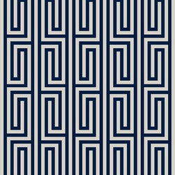 Casart coverings - Navy Beige Mini Maze - Custom Printed Removable Wallpaper - Wallpaper