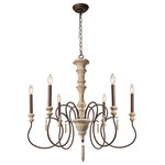 LNC - LNC 6-Light French Country Distressed Wood Dimmable Chandelier 32.5"H x 31"D - At LNC, we always believe that Classic is the Timeless Fashion, Liveable is the essential lifestyle, and Natural is the eternal beauty. Every product is an artwork of LNC, we strive to combine timeless design aesthetics with quality, and each piece can be a lasting appeal.