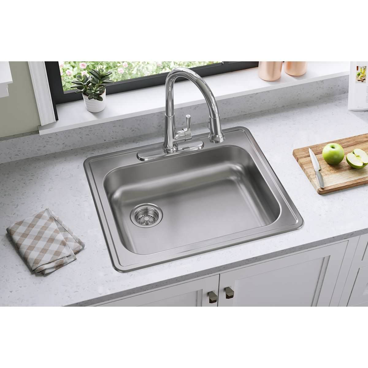 GE12521L Dayton Stainless Steel 25" x 211/4" x 53/8", Dropin Sink