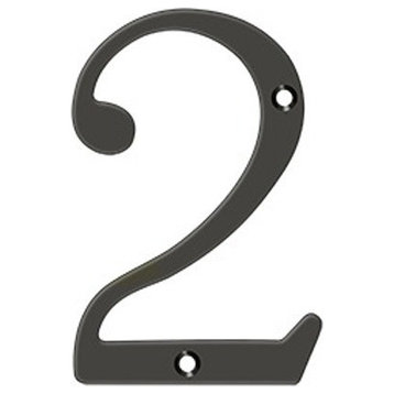 RN6-2U10B 6" Numbers, Solid Brass, Oil Rubbed Bronze