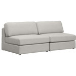 Meridian Furniture - Beckham Linen Textured Fabric Upholstered 2-Piece Modular Sofa, Beige - Liven up your living space with this Beckham beige durable linen polyester fabric sofa. Its beige color complements any contemporary home decor, while its durable linen and polyester fabric upholstery provides you with a soft and comfortable place to sit. This sofa is modular, so you can create infinite configurations, which are easily attached using the attachment latch underneath. Its linen, wood, and foam construction guarantees stability for years to come.