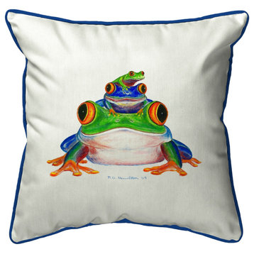 Stacked Frogs Large Indoor/Outdoor Pillow 18x18