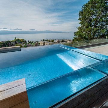 Spa inox, bois et verre
