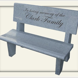 Granite Bench with back - Outdoor Benches