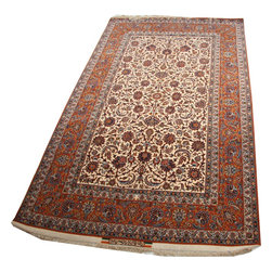 Signed silk and wool Persian Isfahan rug - Floor Rugs