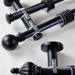 Black Double curtain rod set - Products
