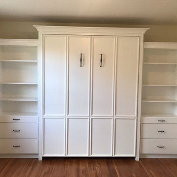 Nashville Murphy Beds Vertical Queen Murphy Bed with Side Cabinets & Shelving