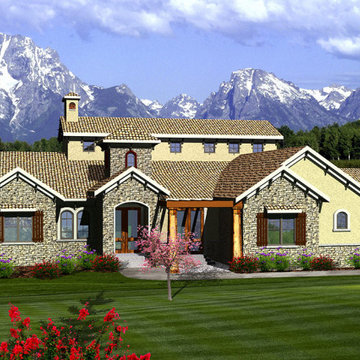 Tuscan Walkout Ranch Plan #41212LL