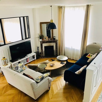 Création d'une verrière entre les salon et la cuisine - Ile de France