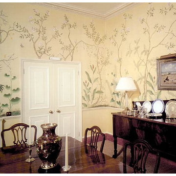 Hand painted wallpaper showroom