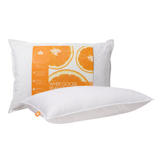 Down etc. 235tc Cotton-Covered Rectangle Pillow Insert Filled with Feathers and Down - 14 x 20, White