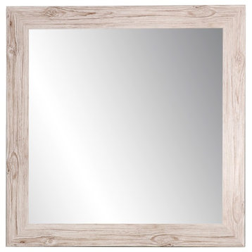 Weathered White Barnwood Square or Diamond Framed Vanity Wall Mirror 32''x 32''
