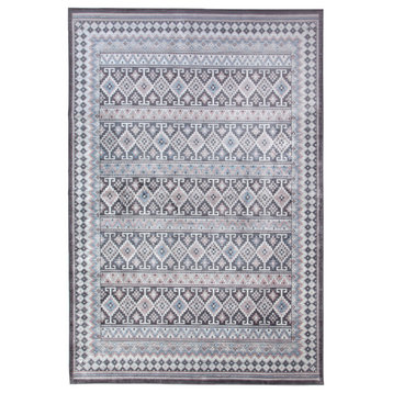 Sonoma Fallon Blue, Charcoal, Ivory, Pink Area Rug, Blue, Pink, 8x10