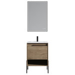 Blossom - Freestanding Bathroom Vanity Set, Open Shelf, Classic Oak, 24'' With Ceramic Sink - Features