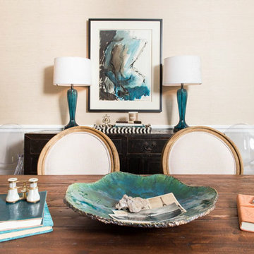 Dining Room With a Traveled Eclectic Vibe