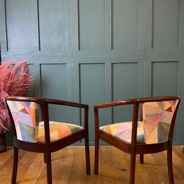 Dining Chairs in Abstract Fabric
