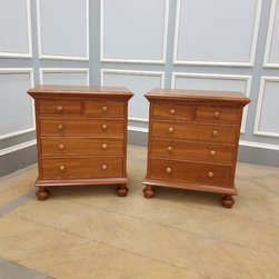 Pair of Bedside Stands with Bun Feet - Nightstands And Bedside Tables