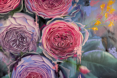 Картина маслом "Вдохновляющие розы" 60х90 см