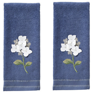SKL Home Farm Hydrangea Hand Towel, 2Pack, Blue