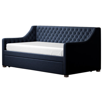 Little Seeds Monarch Hill Ambrosia Upholstered Daybed and Trundle, Twin, Blue