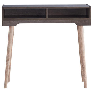 Furniture of America Keller Modern Wood 2-Shelf Console Table in Walnut