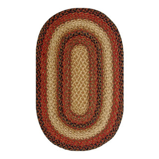 Homespice Decor Russet Jute Braided Rug (Oval), 8' x 10' - Contemporary ...